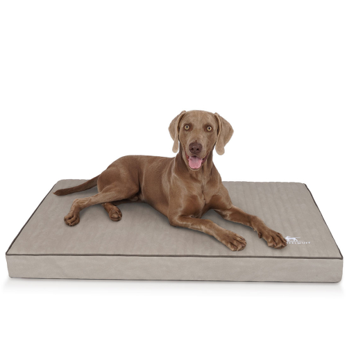 Knuffelwuff orthopädische Hundematte Palomino aus laser-gestepptem Kunstleder XL 100 x 70 Grau