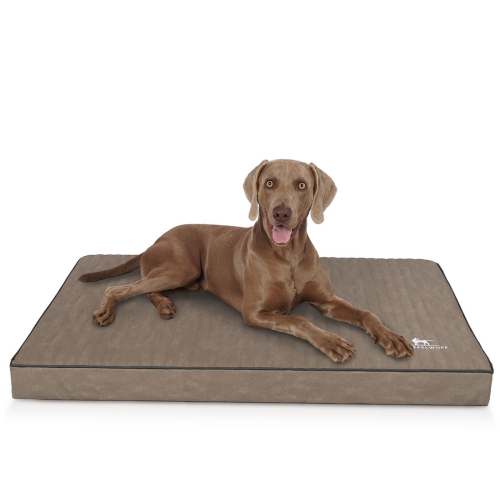 Knuffelwuff orthopädische Hundematte Palomino aus laser-gestepptem Kunstleder XL 100 x 70 Stone